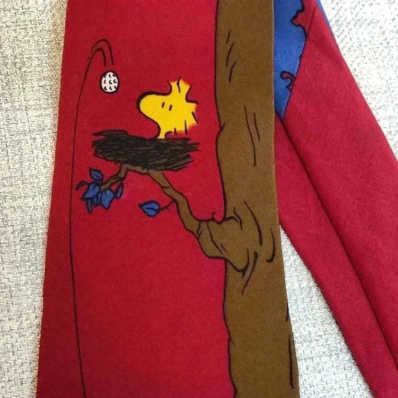 Peanuts Snoopy Woodstock Mens Tie Golf - Picture 3 of 8